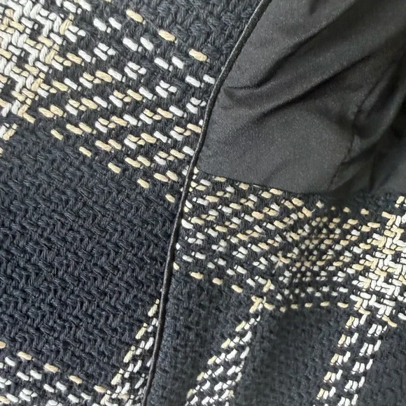 White House Black Market Black and White Plaid Blazer Textured Career Workwear - Picture 4 of 16